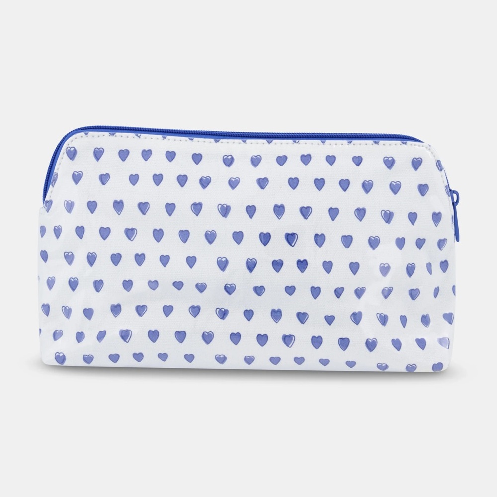 Roller Rabbit Blue Hearts Makeup Bag
